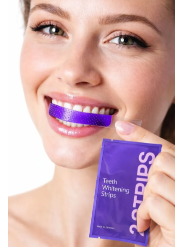 Smile White Roxa 10 Fita Clareador Branqueador Dental 5sache