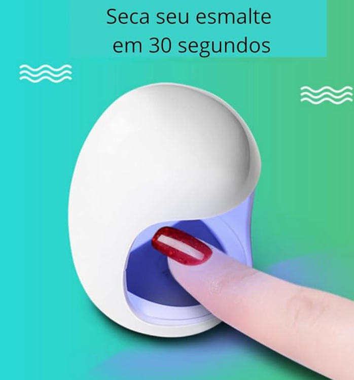 Mini Cabine de Secador de Unha Com 8 UV