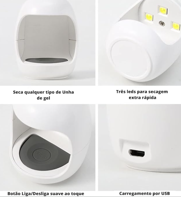 Mini Cabine de Secador de Unha Com 8 UV